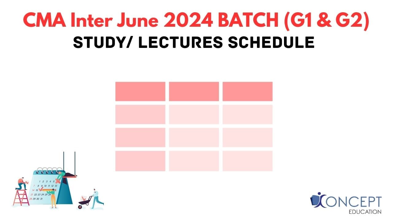 CMA Intermediate Group 1 and Group 2 Lectures/ Study Schedule for June 2025