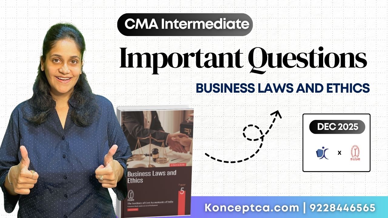 CMA Inter Laws Important Question | Dec 25