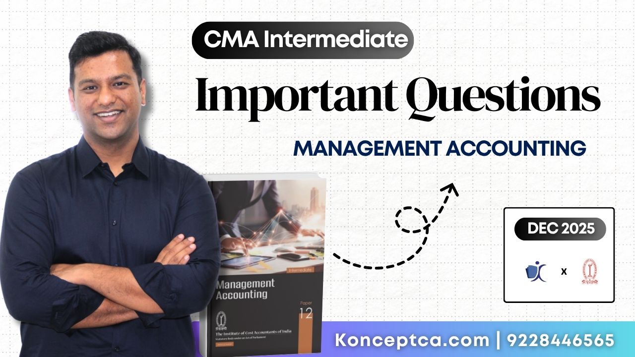 CMA Inter Management Accounting Important Question | Dec 25