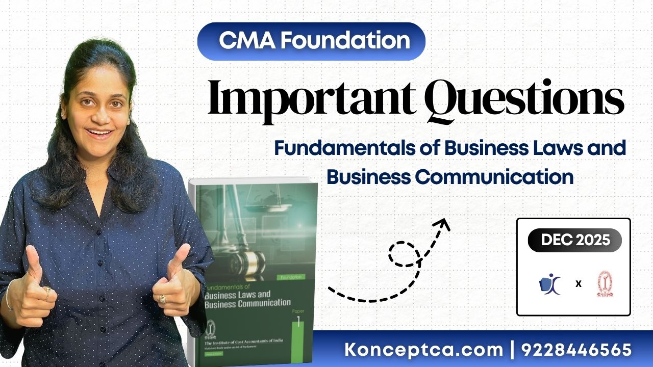 CMA Foundation Fundamentals of Business Laws and Business Communication Important Question | Dec 25