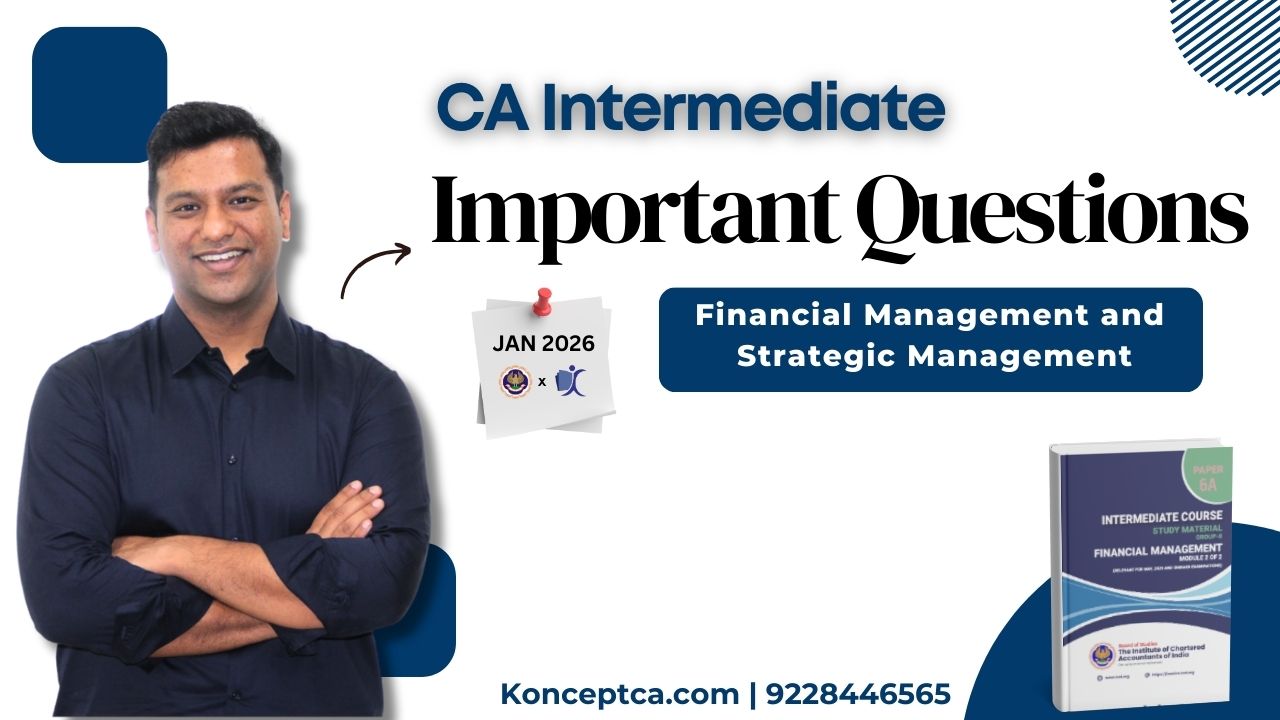 CA Inter Financial and Strategic Management Important Question - Jan 26