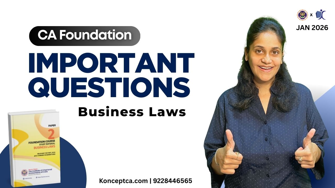 CA Foundation Law Important Questions - Jan 26